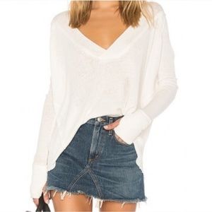 Free People Ocean View V Neck Thermal Tee